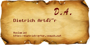 Dietrich Artúr névjegykártya